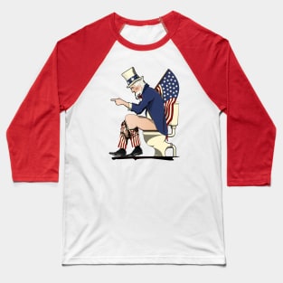 Uncle Sam on the Toilet Baseball T-Shirt